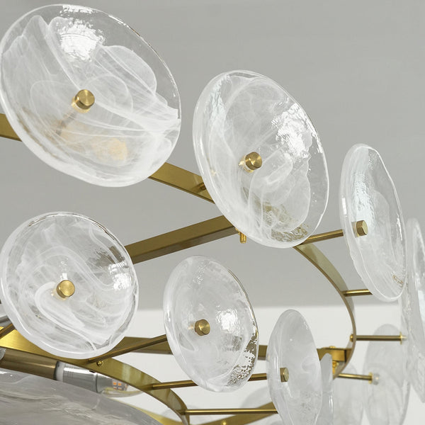 Italian Murano Style Glass Disc Chandelier