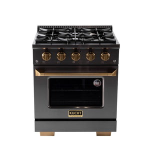 Kucht Gemstone Professional 30 in. 4.2 cu. ft. Natural Gas Range with Sealed Burners and Convection Oven in Titanium Stainless Steel KEG303 - dimensions