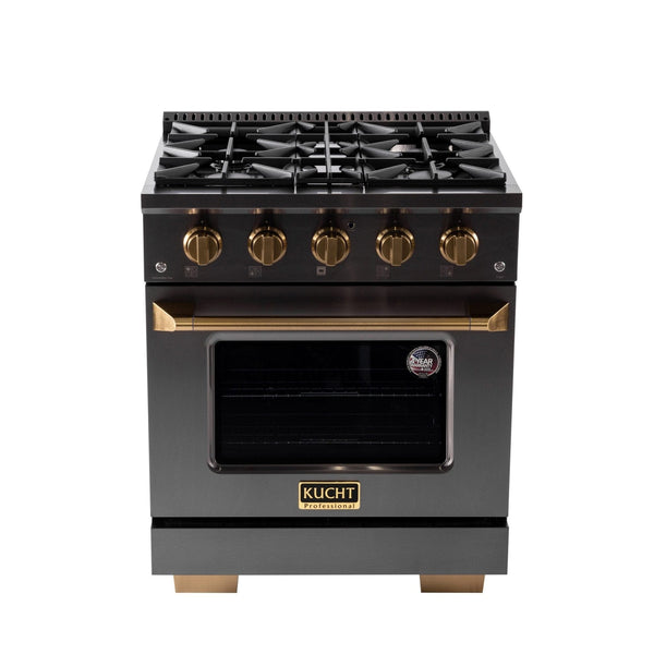 Kucht Gemstone Professional 30 in. 4.2 cu. ft. Natural Gas Range with Sealed Burners and Convection Oven in Titanium Stainless Steel KEG303 - dimensions