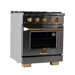 Kucht Gemstone Professional 30 in. 4.2 cu. ft. Natural Gas Range with Sealed Burners and Convection Oven in Titanium Stainless Steel KEG303 - alternate view