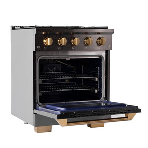 Kucht Gemstone Professional 30 in. 4.2 cu. ft. Natural Gas Range with Sealed Burners and Convection Oven in Titanium Stainless Steel KEG303 - lifestyle photo