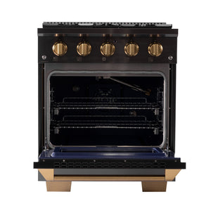 Kucht Gemstone Professional 30 in. 4.2 cu. ft. Natural Gas Range with Sealed Burners and Convection Oven in Titanium Stainless Steel KEG303 - detail view