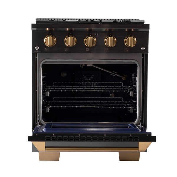 Kucht Gemstone Professional 30 in. 4.2 cu. ft. Natural Gas Range with Sealed Burners and Convection Oven in Titanium Stainless Steel KEG303 - detail view