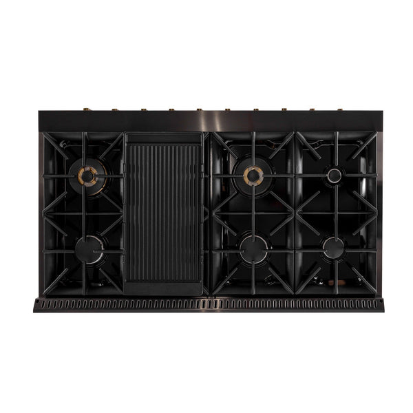 Kucht Gemstone Professional 48 in. 6.7 cu. ft. Natural Gas Range with Sealed Burners, Griddle/Grill and Two Ovens - One Convection - in Titanium Stainless Steel KEG483 - view 11