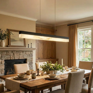 Linear Rectangular Alabaster Pendant Light