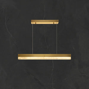 Linear Rectangular Alabaster Pendant Light