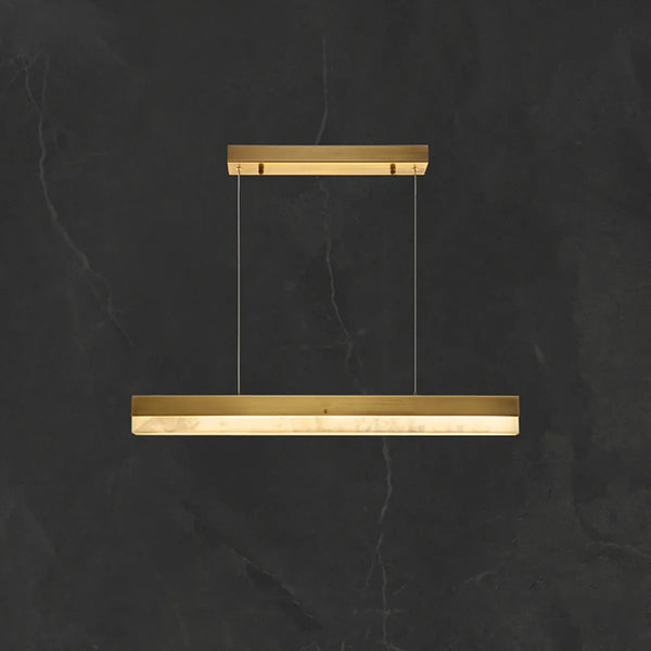 Linear Rectangular Alabaster Pendant Light