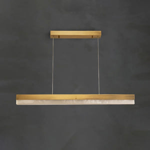 Linear Rectangular Alabaster Pendant Light