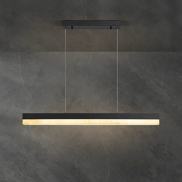 Linear Rectangular Alabaster Pendant Light