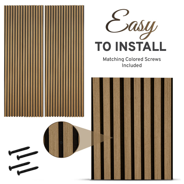 2-Pack Acoustic Wall Panels-Oiled Oak - close-up