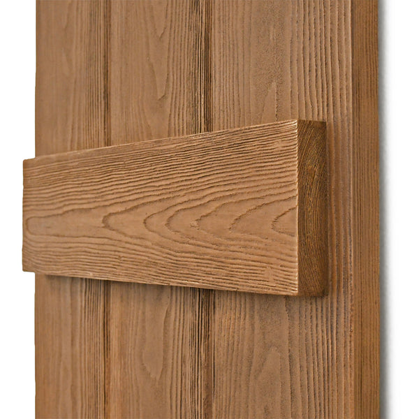 Faux Wood Board and Batten Exterior Shutters - Polyurethane - Set of 2