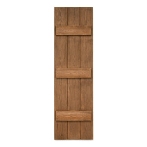 Faux Wood Board and Batten Exterior Shutters - Polyurethane - Set of 2