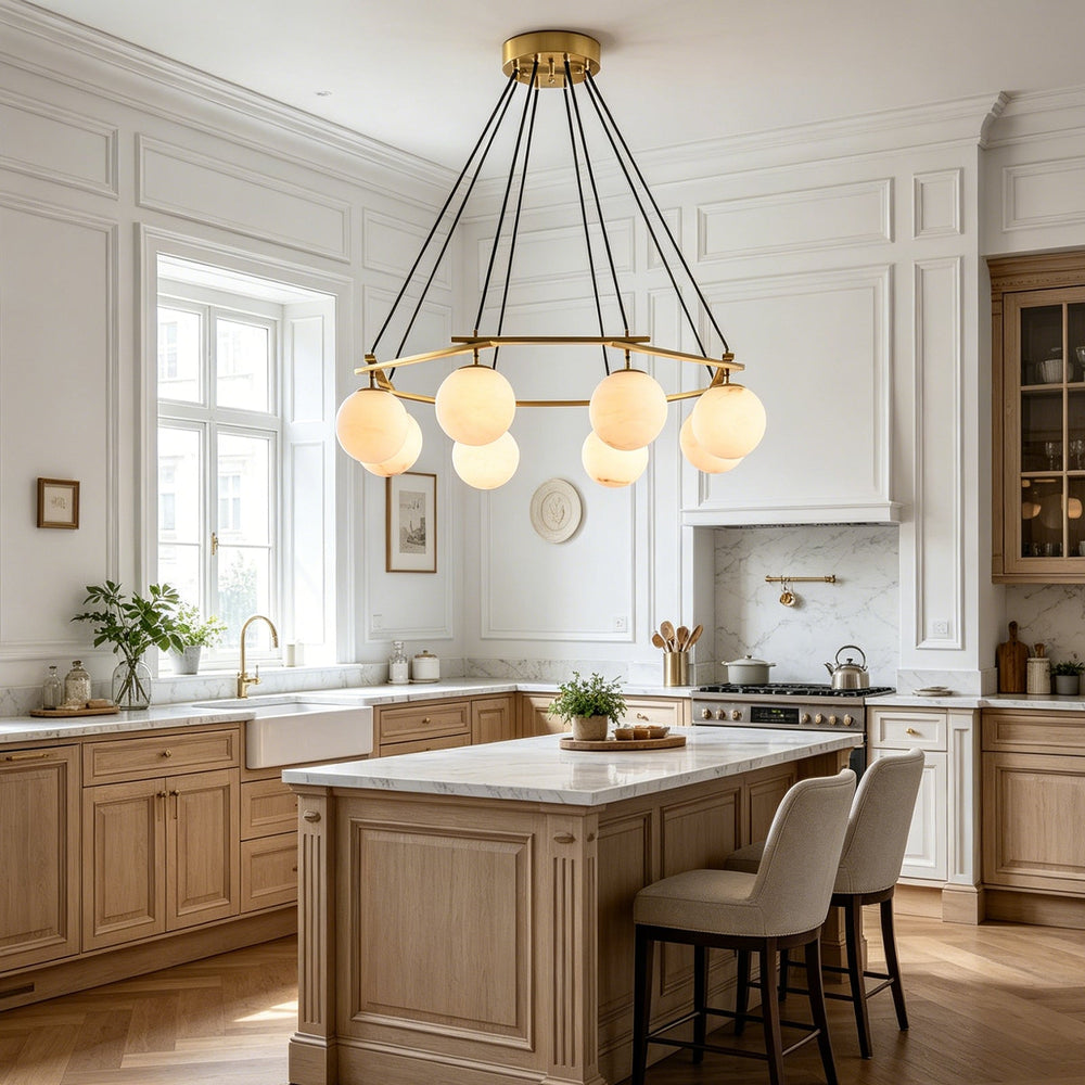 Miira Geometric Alabaster Chandelier