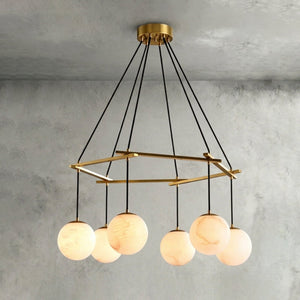Miira Geometric Alabaster Chandelier