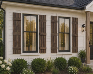 Traditional Board & Batten Exterior Wood Shutters – Cedar