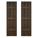 Faux Wood Board and Batten Exterior Shutters - Polyurethane - Set of 2