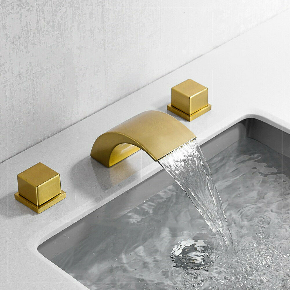 Brushed Gold or Matte Black Or Brushed Nickel Waterfall Bathroom Sink Faucet