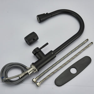 Matte Black Or Brushed Gold Pull Out Spray Kitchen Sink Faucet - dimensions