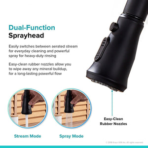 Matte Black Or Brushed Gold Pull Out Spray Kitchen Sink Faucet - lifestyle photo