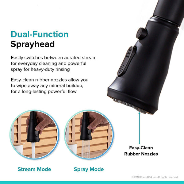 Matte Black Or Brushed Gold Pull Out Spray Kitchen Sink Faucet - lifestyle photo