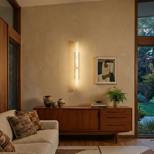 Selene Alabaster Column Sconce