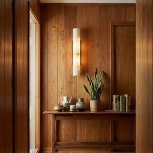 Selene Alabaster Column Sconce