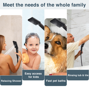 Dual Shower Head-Rain Shower Head with Handheld Shower Set, Diverter - view 18