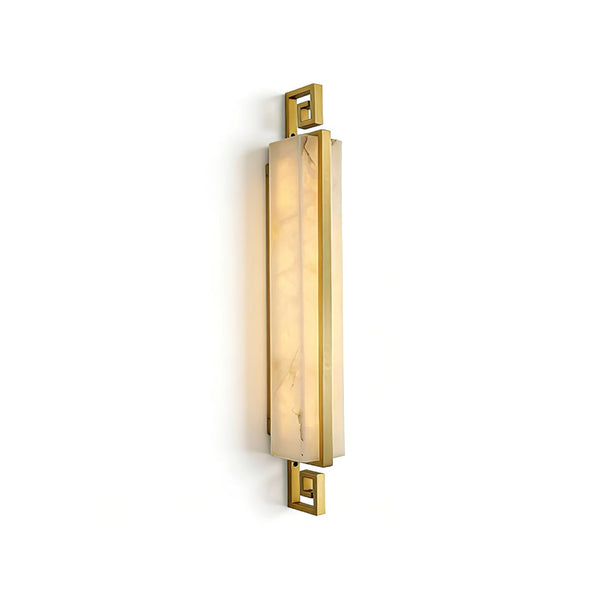Sleek Alabaster Brass Wall Light