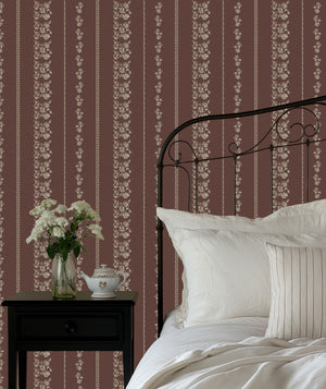 Roselle Stripe Wallpaper by Safari Natalia x Taddy Mikelaites