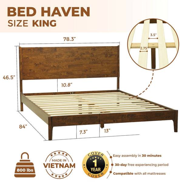 Haven Solid Wood Bed Frame - view 15