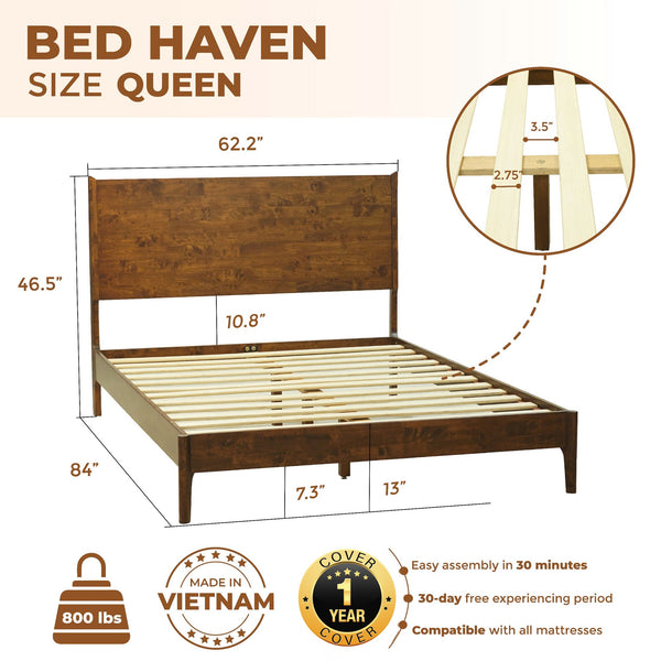 Haven Solid Wood Bed Frame - view 16