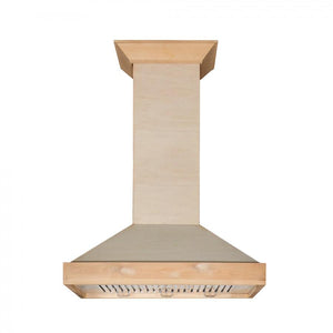 ZLINE 30' Unfinished Wooden Wall Range Hood, KBUF-30 - side view