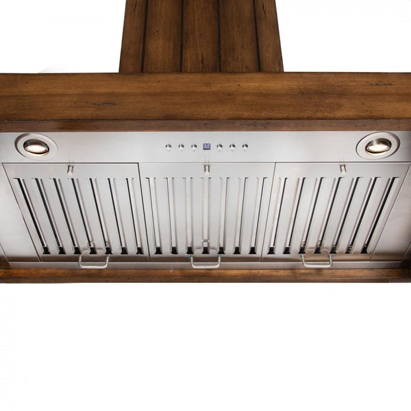 ZLINE 30' Wooden Wall Range Hood, Rustic Light, KPLL-30 - lifestyle photo