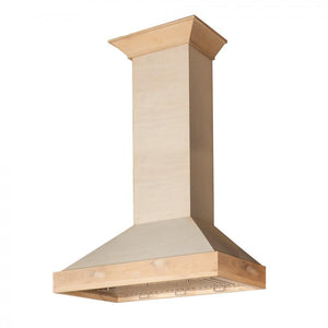ZLINE 36' Unfinished Wooden Wall Range Hood, KBUF-36 - side view