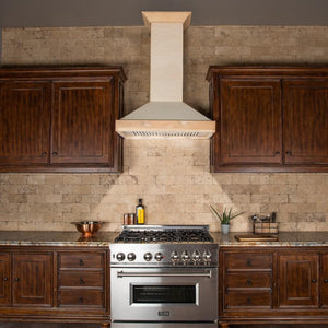 ZLINE 36' Unfinished Wooden Wall Range Hood, KBUF-36 - lifestyle photo