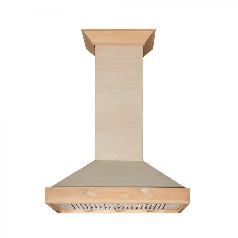 ZLINE 36' Unfinished Wooden Wall Range Hood, KBUF-36