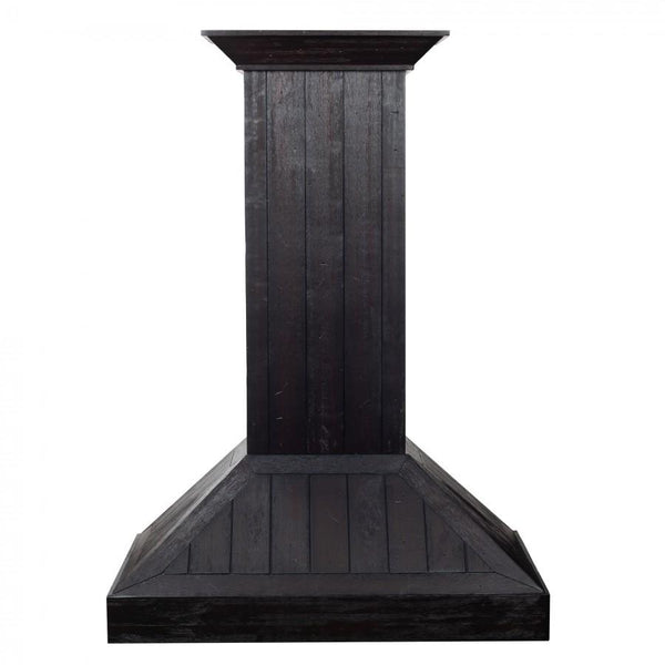 ZLINE 36' Wooden Wall Range Hood, Rustic Dark, KPDD-36 - front view