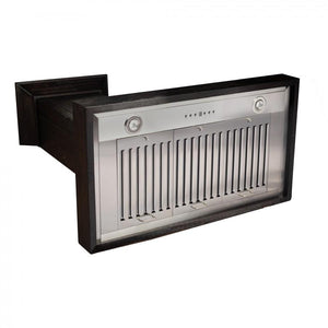 ZLINE 36' Wooden Wall Range Hood, Rustic Dark, KPDD-36 - side view