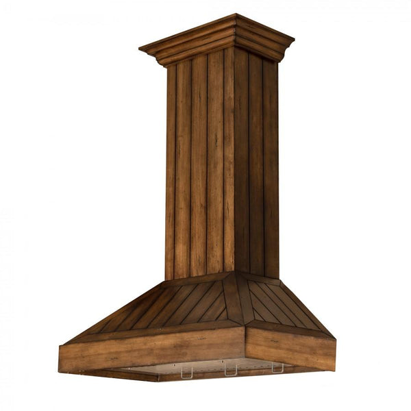ZLINE 36' Wooden Wall Range Hood, Rustic Light, KPLL-36 - close-up