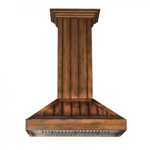 ZLINE 36' Wooden Wall Range Hood, Rustic Light, KPLL-36 - front view