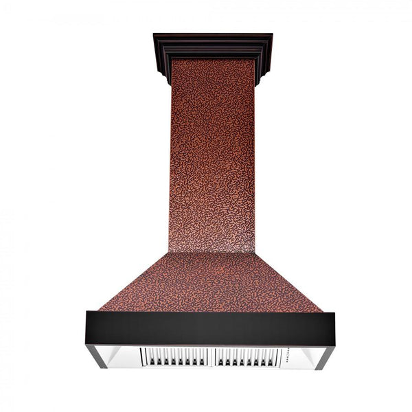 ZLINE 48' Hand-Hammered Copper Finish Wall Range Hood, 655-HBXXX-48 - detail view
