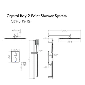 ZLINE Crystal Bay Thermostatic Shower System CBY-SHS-T2-CH