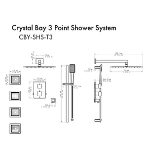 ZLINE Crystal Bay Thermostatic Shower System with Body Jets CBY-SHS-T3-CH