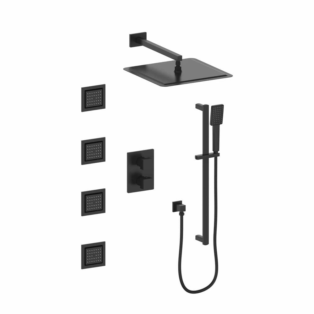 ZLINE Crystal Bay Thermostatic Shower System with Body Jets CBY-SHS-T3-MB