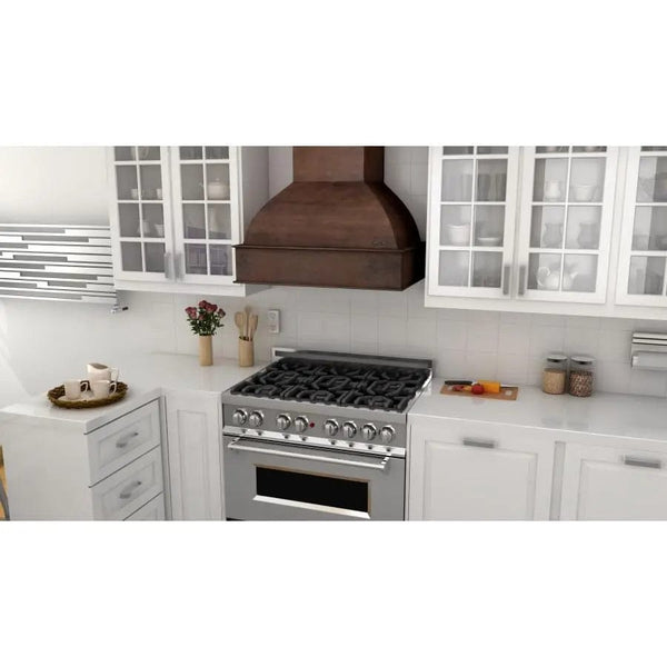 ZLINE 30' Wooden Wall Range Hood, Crown Molding 369WH-30 - dimensions