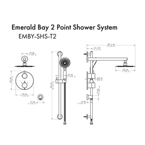 ZLINE Emerald Bay Thermostatic Shower System EMBY-SHS-T2-PG