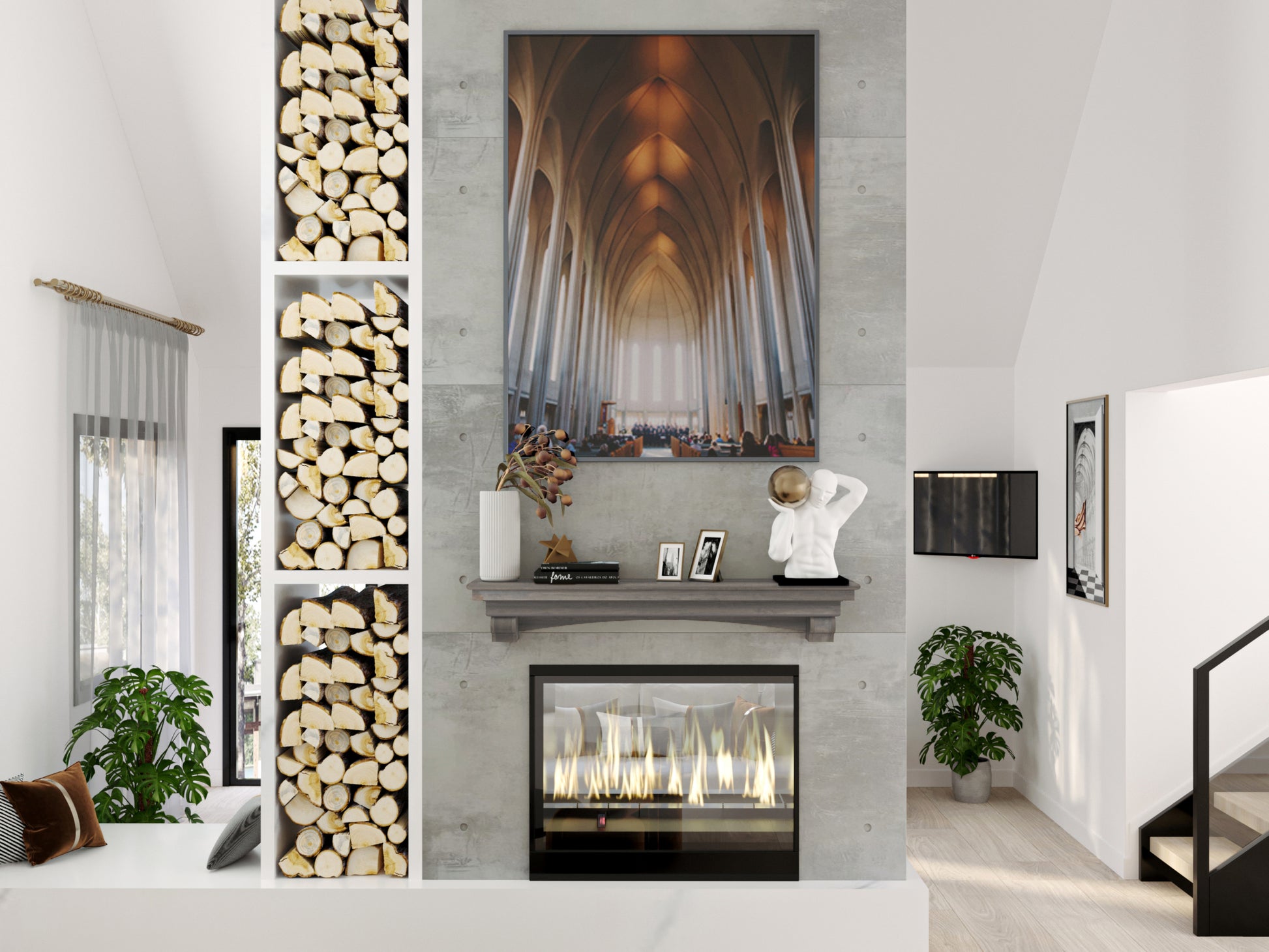 French Corbel Fireplace Mantel_117