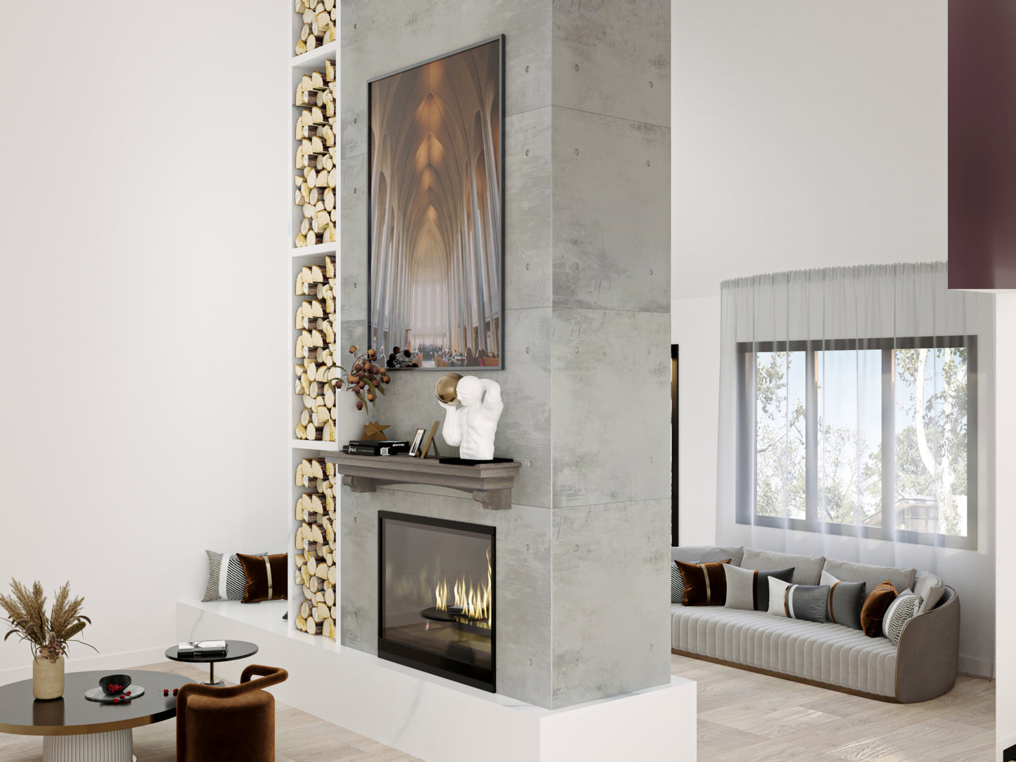 French Corbel Fireplace Mantel_118