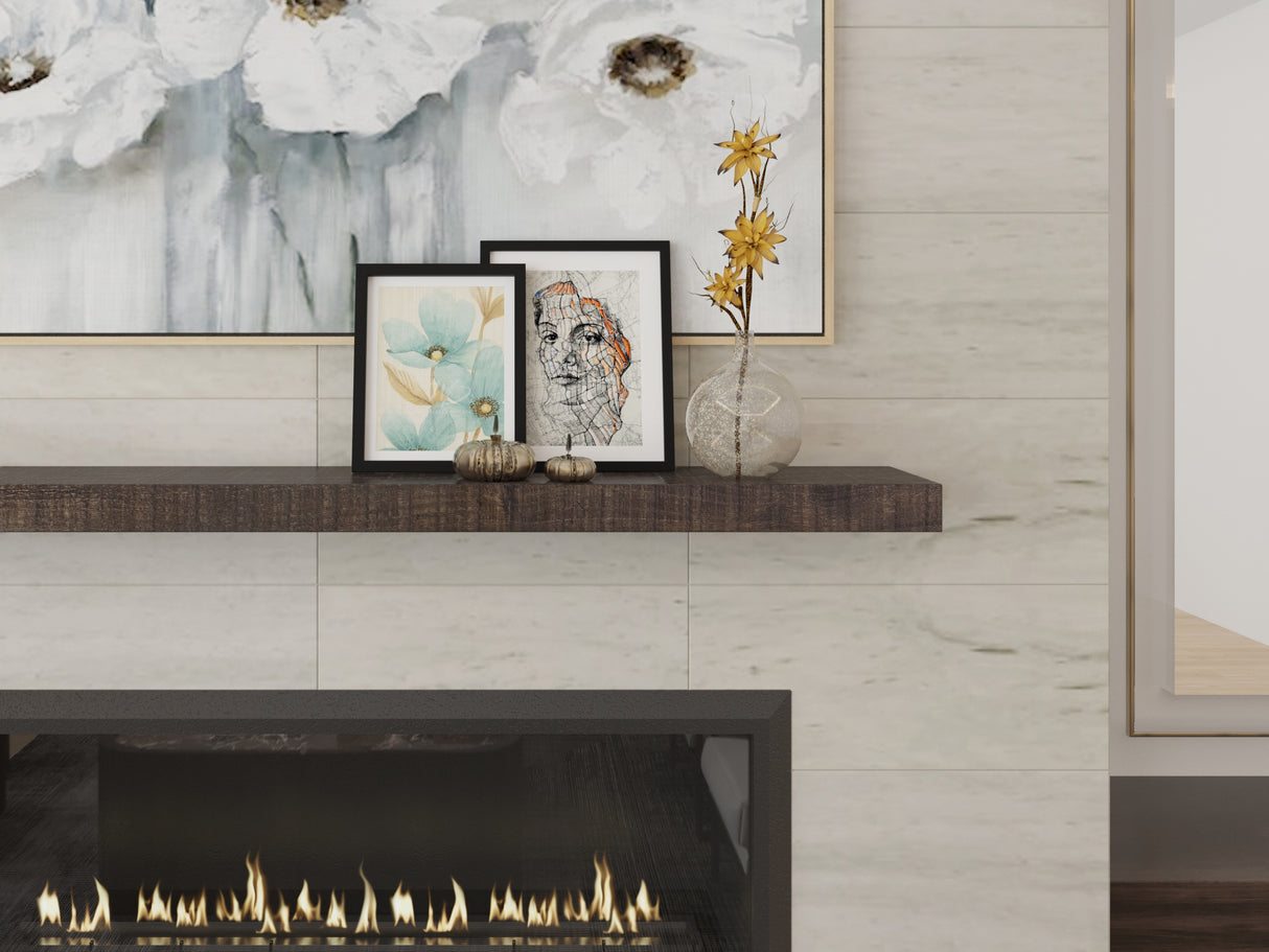 Modern Timber Fireplace Mantel