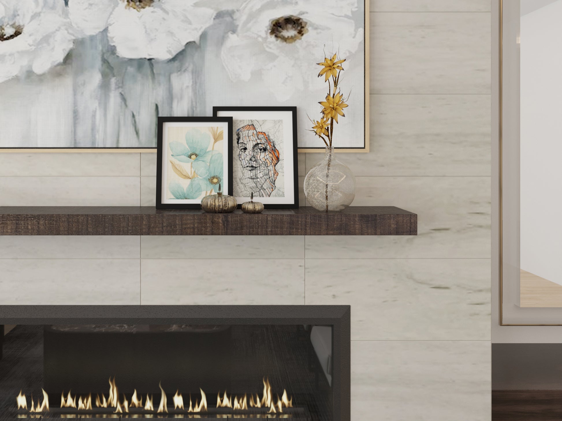 Custom Fireplace Mantel & Shelves, Creative Urban Timber